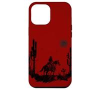iPhone 14 Pro Max Cowboy Horseback Riding Country Desert Sunrise Rugged Retro Case
