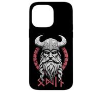 iPhone 14 Pro Max Odin Nordic God Viking Wood Carving Norse Mythology Runes Case