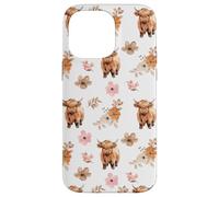 iPhone 14 Pro Max Western Boho Highland Cow Floral Cute Cows Country Girl Case