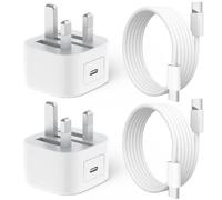 iPhone 15 16 17 Charger Fast Charging 2 Pack 20W USB C Charger Plug Fast with 2M USB C Cable Compatible with iPhone Air/17/17 Pro/17 Pro Max/16/15/15 Pro, iPad Pro/Air/Mini/11th/10th Generation White