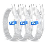iPhone 15 16 Charger Cable 2M 3Pack, USB C Charging Cable for iPhone 17/16/15/15 Pro Max/15 Plus/Macbook/iPad, Long Type C Charger Cable Fast Charging USB C to Usbc Fast Charger Cable Lead Wire