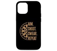 iPhone 15 Aim Shoot Swear Repeat Funny Darts Enthusiast Darts Player Case