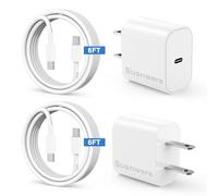 iPhone 15 Charger 6Ft with 20w USB C Charging Block,2-Pack 20W Fast Wall Charger for 15/15 Pro/Pro Max/iPad Pro AirPods/Samsung and More, with 3 Pack 10ft USB-C Cable-Pink