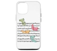iPhone 15 Cute Axolotl Plays With Music Notes On Music Sheet Case