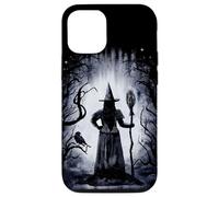 iPhone 15 Gothic Wicked Witch with Broom and Crow Case