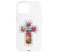 iPhone 15 JOHN 3:16 Floral Faith Cross Jesus Christian Religious Case