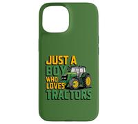 iPhone 15 Kids Farm Green Tractor Lifestyle Graphics Case