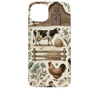 iPhone 15 Plus Farmhouse Animals and Barnyard Vintage Illustration Case