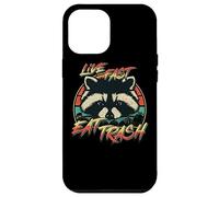 iPhone 15 Plus Live Fast Eat Trash Funny Retro Trash Panda Raccoon Case