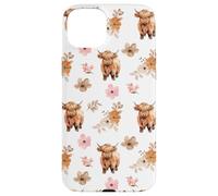 iPhone 15 Plus Western Boho Highland Cow Floral Cute Cows Country Girl Case