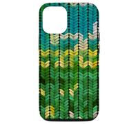iPhone 15 Pro Green Colored Knitting Pattern Case