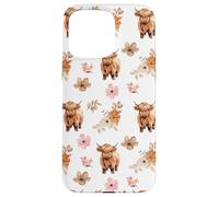 iPhone 15 Pro Max Western Boho Highland Cow Floral Cute Cows Country Girl Case