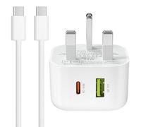 iPhone 16/15 Charger - 30W Dual Port USB C, 2M Cable, PD3.0+QC3.0, MFi Certified, Compatible with iPhone 15/15 Plus/15 Pro/15 Pro Max/16/16 Pro/16 Pro Max/iPad Pro/10