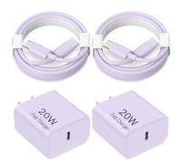 iPhone 16 15 Charger Fast Charging USB C Charging Block Type C Charger 2 Pack 6FT Cord Compatible with iPhone 16/16 Plus/16 Pro/16 Pro Max/iPhone 15/15 Pro Max/Samsung(Purple)
