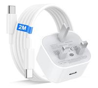 iPhone 16 15 Fast Charger Plug and Cable, 30W USB C Wall Plug for Apple iPhone 17 16 15 Pro Max/Pro/Air/iPad, PD UK Power Adapter Fast Wall Charger with 2M USB C to C Cable