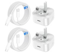 iPhone 16 17 15 Charger, 20W USB C Fast Charge for iphone 17 Pro/17 Air/17 Pro Max/16e/16 Pro Max/16 Plus/15 Pro Max Plus, iPad, 2M USB Type C to C Charging Cable and Plug UK with USBC Lead-2 Pack
