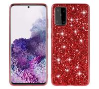 iPhone 16 Case, 3D Glitter Bling Sparkle Cute Clear Transparent TPU Gel Silicone Shockproof Cover Protective Case Girls Women for iPhone 16 Red
