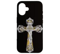 iPhone 16 Catholic St Benedict Cross Crucifix Medal Case
