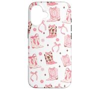iPhone 16 Coquette Pink Cowgirl Boots & Bow ribbon Western rodeo girly Case