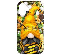 iPhone 16 Honey Bee Gnome Heart For Beekeeper Cute Sunflower Pattern Case
