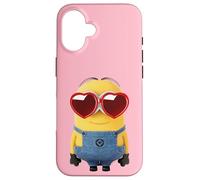 iPhone 16 Minions Cute Bob In Love Heart Shaped Glasses Portrait Case