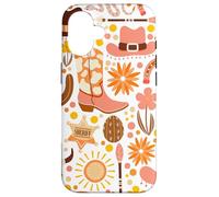 iPhone 16 Orange Cowboy Boot Cowgirl Hat Long Live Western Cowgirls Case