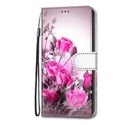 iPhone 16 Plus Case, 3D Shockproof Premium PU Leather Flip Wallet Cover with Magnetic Stand Card Holder Money Pouch Folio TPU Bumper Protective Phone Case for iPhone 16 Plus Hot Rose