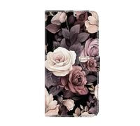 iPhone 16 Plus Phone Case, Painted Premium Leather Folio Book Wallet Case Protective Flip Pouch Card Holder Stand Shock Proof Phone Cover for iPhone 16 Plus,rose