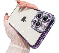 (iPhone 16 Plus, Purple) Case for iPhone 16 Pro Max Diamond Glitter Phone Cover