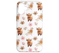 iPhone 16 Plus Western Boho Highland Cow Floral Cute Cows Country Girl Case