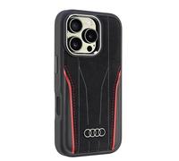iPhone 16 Pro Audi Genuine Leather MagSafe Black Red Logo