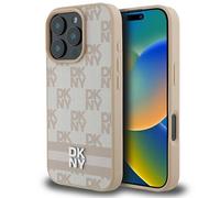 iPhone 16 Pro Case DKNY Faux Leather Logo Gold