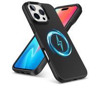 (iPhone 16 Pro Max, Black) For iPhone 16 Pro Plus Max Liquid Silicone MagSafe Shockproof Phone Case