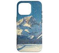 iPhone 16 Pro Mountain Pass With Snow Vintage Landscape Graphic Case