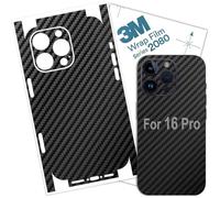 iPhone 16 PRO Skin Wrap 3M Film Protective for Sides and Back (Carbon Fiber) (Carbon Fiber)