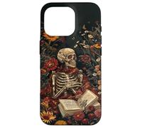 iPhone 16 Pro The Reader Tarot Card Skeleton Reading Book Bookworm Case
