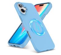 (iPhone 16, Sky Blue) For iPhone 16 Pro Plus Max Liquid Silicone MagSafe Shockproof Phone Case
