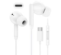 iPhone 16 USB C Wired Headphones with Microphone, Noise Cancelling Earbuds USBC for iPhone 16e 16 Pro Max 15 Plus, Samsung Galaxy A17 S25 Ultra Apple Wired Ear Buds in-Ear Type C Plug Earphone Mic