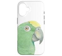 iPhone 16 yellow-crowned amazon watercolor parrot portrait Case