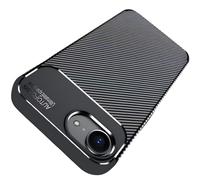 iPhone 16E Case Protective Case Silicone TPU Slim Bumper Black Carbon Look