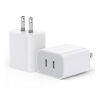 iPhone 16e USB C Fast Charger Block, 2-Pack iPhone 15 Adapter USB C Charging Block 2-in-1 Dual Ports Wall Cube Quick Charge for iPhone 16/16e/16 Pro/15Pro Max/14/13/12/11/XS/XR/SE2022, iPad