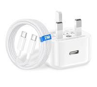 iPhone 17 16 15 Charger USB C Fast Charge for New Apple iPhone 17 Pro/Air/17 Pro Max/16e/16 Pro/16 Pro Max/16 Plus/15 Pro Max Plus, 20W 2M USB Type C to C Charging Cable and Plug UK with USBC Lead