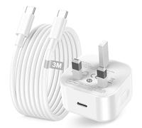 iPhone 17 16 15 Fast Charger Plug, 20W USB C Charger and Charging Cable Type C for iPhone 17 Air/16E/16 Plus/16 Pro/16 Pro Max/15/15 Plus/iPad Air Mini, USB C Plug UK Power Adapter with 3M USBC Cable