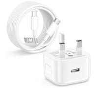 iPhone 17 16 Charger Plug and Cable, 20W USB C Charger with Type C charger Cable Fast Charging 3M, USB C Plug Power Adapter Type C Fast charge r for iPhone 16 15 Plus/16 15 Pro/16 15 Pro Max/16e,iPad