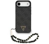 iPhone 17 Air Case Guess MagSafe Faux Leather Gray Logo Chain