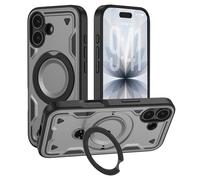 iPhone 17 Case with 360° Rotatable Magnetic Ring, Compatible with Mag-safe, Military-Grade Protective Case, Dropproof Heavy Duty Tough Rugged Shockproof Phone Case Cover for iPhone 17 (6.3 inch)-Gray