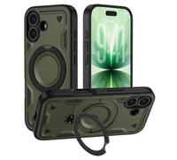 iPhone 17 Case with 360° Rotatable Magnetic Ring, Compatible with Mag-safe, Military-Grade Protective Case, Dropproof Heavy Duty Tough Rugged Shockproof Phone Case Cover for iPhone 17(6.3 inch)- Green