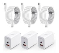 iPhone 17 Charger Fast Charging 10 Ft, New iPhone Charger Cord Extra Long with 20W Dual USB C Charger Block Brick for iPhone 17 Air/17 Pro/17 Pro Max/iPhone 16/15 Pro Max/iPad 10th Gen/Pro