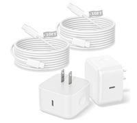 iPhone 17 Fast Charger, 2 Pack 40W Dynamic Power Adapter with Foldable USB C Charger Block 60W Max with 10ft USB C Cable for iPhone 17/Air/17 Pro/17 Pro