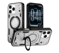 iPhone 17 Pro Max Case with 360° Spin Magnetic Stand Ring Holder, Fit for Mag-Safe, 16FT Mil-Grade Shockproof Dropproof Tough Rugged Protective Case Cover for iPhone 17 Pro Max (6.9 inch), Gray